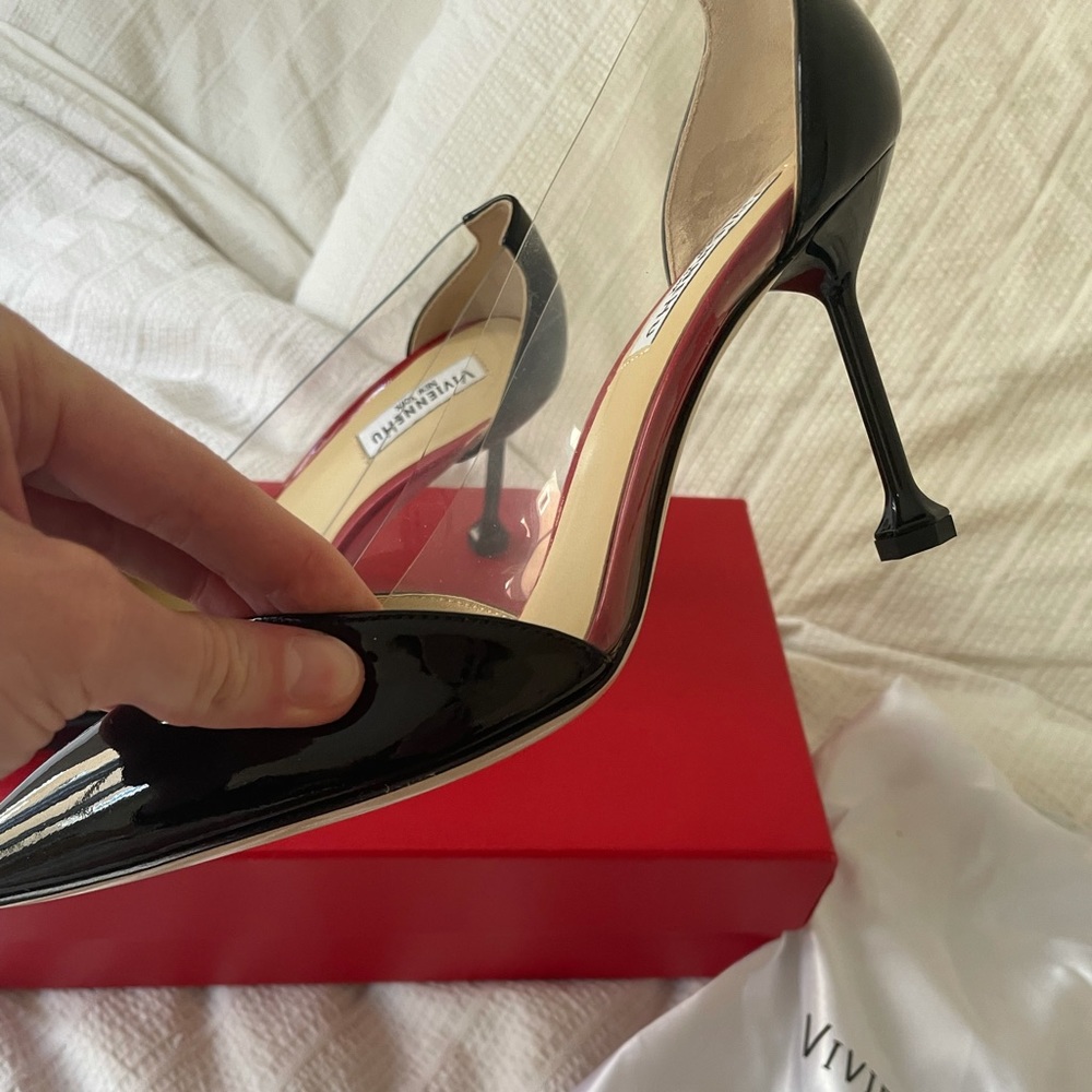 Patent leather pointed toe pumps with nail heels by Vivienne Hu - Picture 5 of 5
